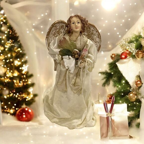 Vintage Large Angel Christmas Tree Topper - Picture 1 of 7